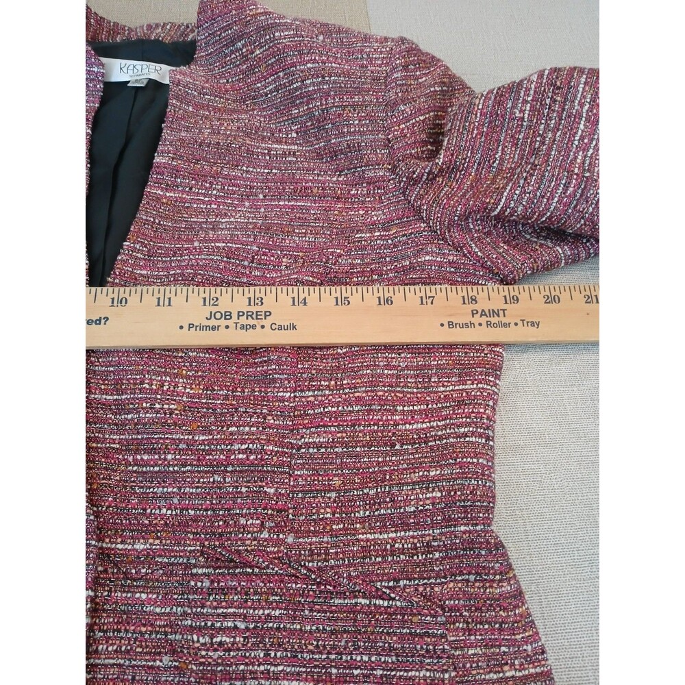 Kasper Separates Blazer Jacket Pink Tweed Women's 8/P Office Career - Picture 13 of 13